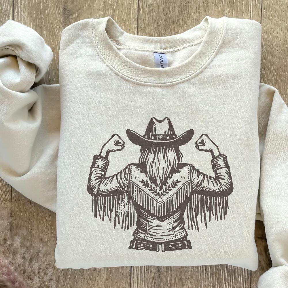 Empowered Cowgirl PNG, Strong Female Western Art - 300 DPI Design for