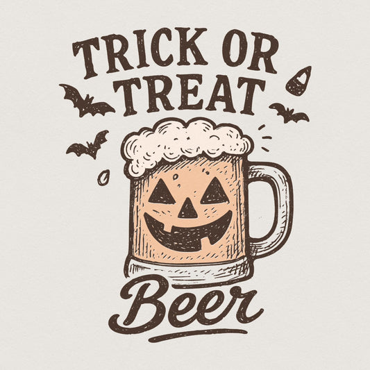 Trick Or Treat Beer PNG, Halloween Beer Mug Digital Download - 300 DPI