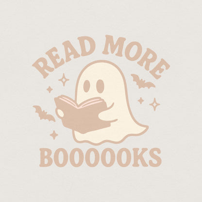 Read More Booooks PNG, Cute Ghost Reading Halloween Shirt - 300 DPI