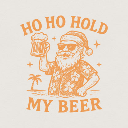 Ho Ho Hold My Beer PNG, Funny Santa Christmas Shirt - 300 DPI Design for