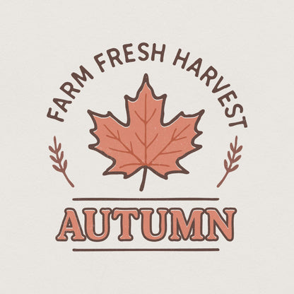 Farm Fresh Harvest Autumn PNG, Fall Maple Leaf Shirt Design - 300 DPI