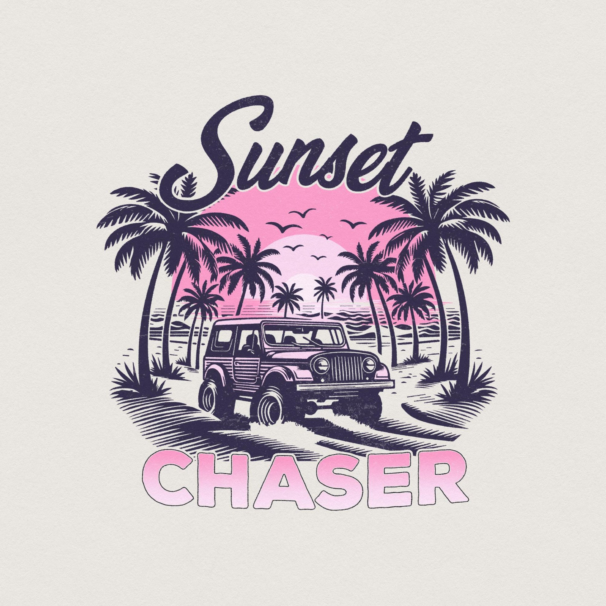Sunset Chaser PNG, Summer Vibes - 300 DPI Design for T-Shirt