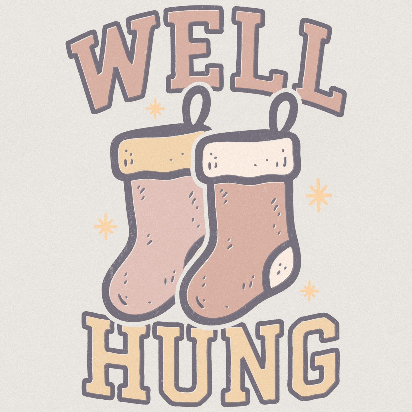 Well Hung PNG, Funny Christmas Stocking Shirt - 300 DPI Design for T-Shirt