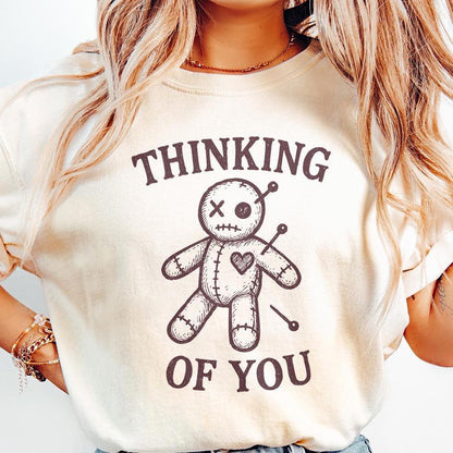Thinking Of You PNG, Cute Voodoo Doll Design - 300 DPI Design for T-Shirt