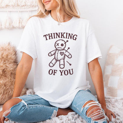 Thinking Of You PNG, Cute Voodoo Doll Design - 300 DPI Design for T-Shirt