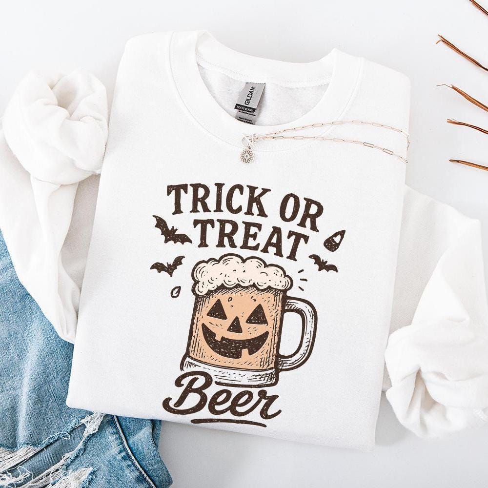 Trick Or Treat Beer PNG, Halloween Beer Mug Digital Download - 300 DPI