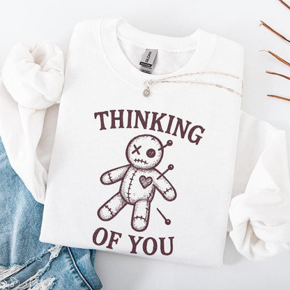 Thinking Of You PNG, Cute Voodoo Doll Design - 300 DPI Design for T-Shirt