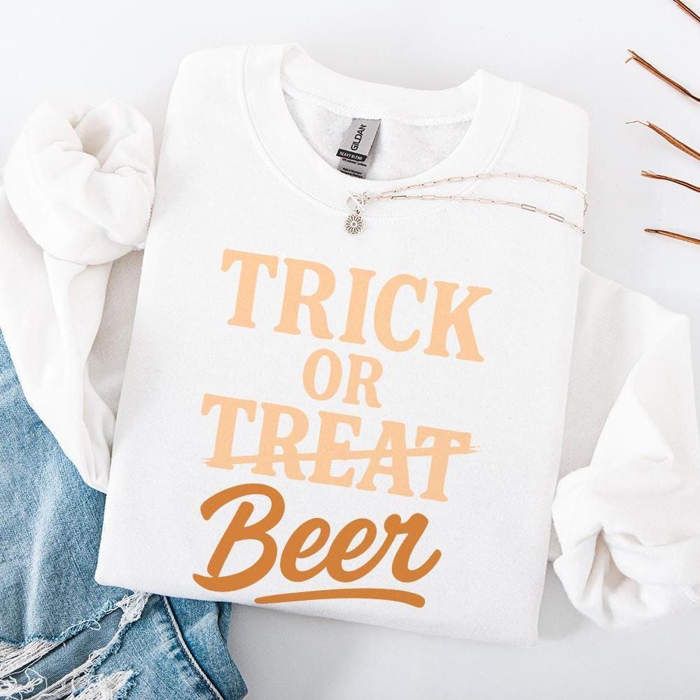 Trick Or Beer PNG, Funny Halloween Shirt PNG - 300 DPI Design for T-Shirt