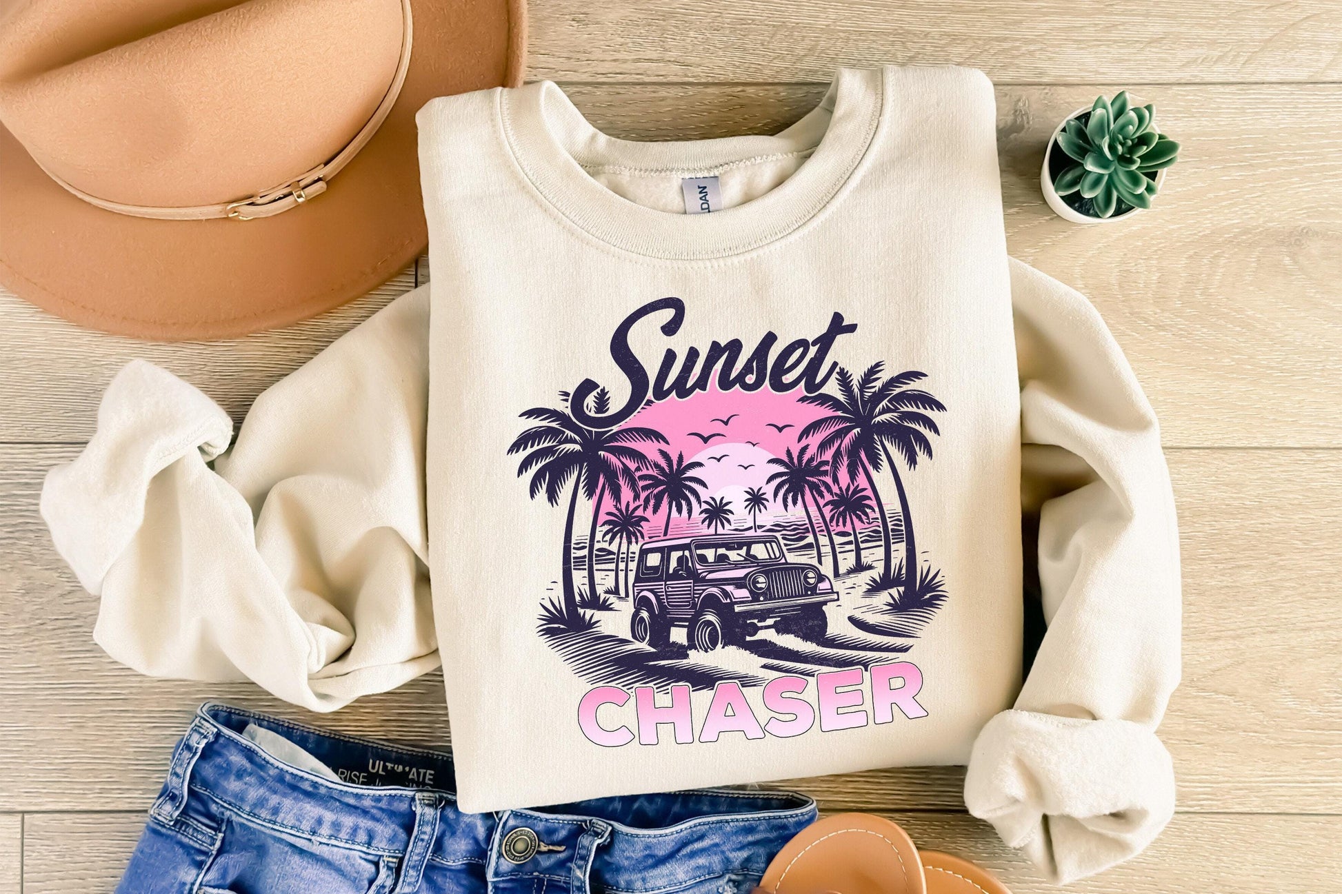 Sunset Chaser PNG, Summer Vibes - 300 DPI Design for T-Shirt