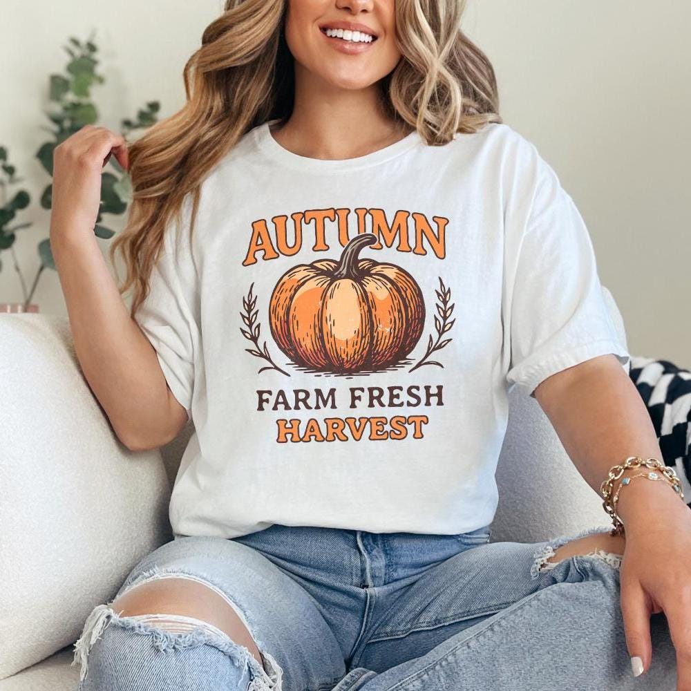 Autumn Farm Fresh Harvest PNG, Pumpkin Digital Download - 300 DPI Design