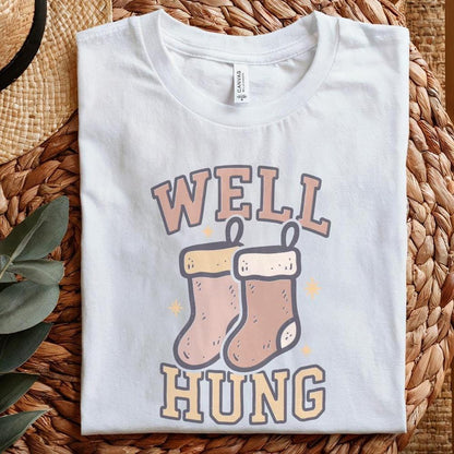 Well Hung PNG, Funny Christmas Stocking Shirt - 300 DPI Design for T-Shirt