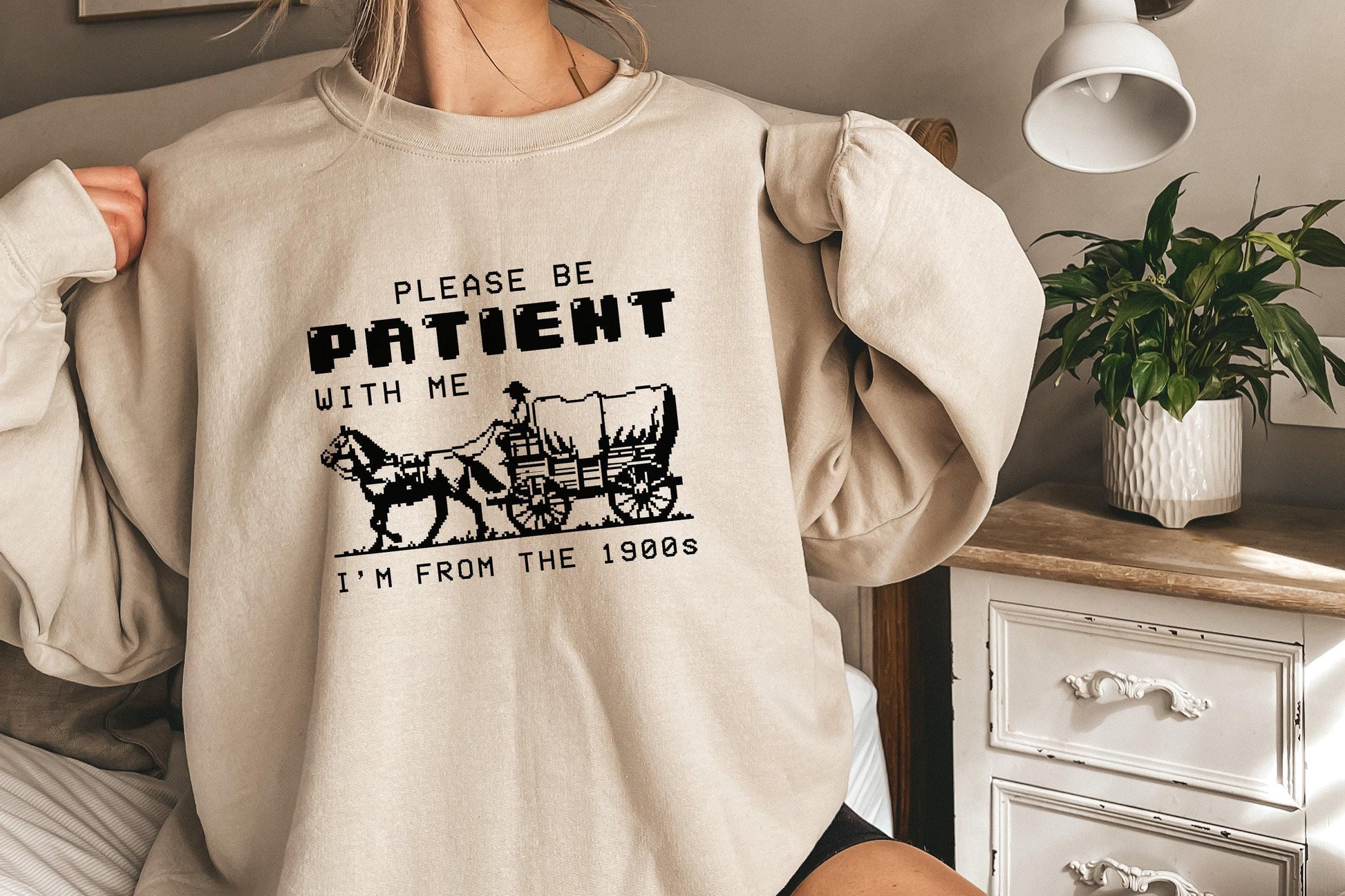 Please Be Patient with Me PNG, Im from the 1900s Retro Funny Quote Design