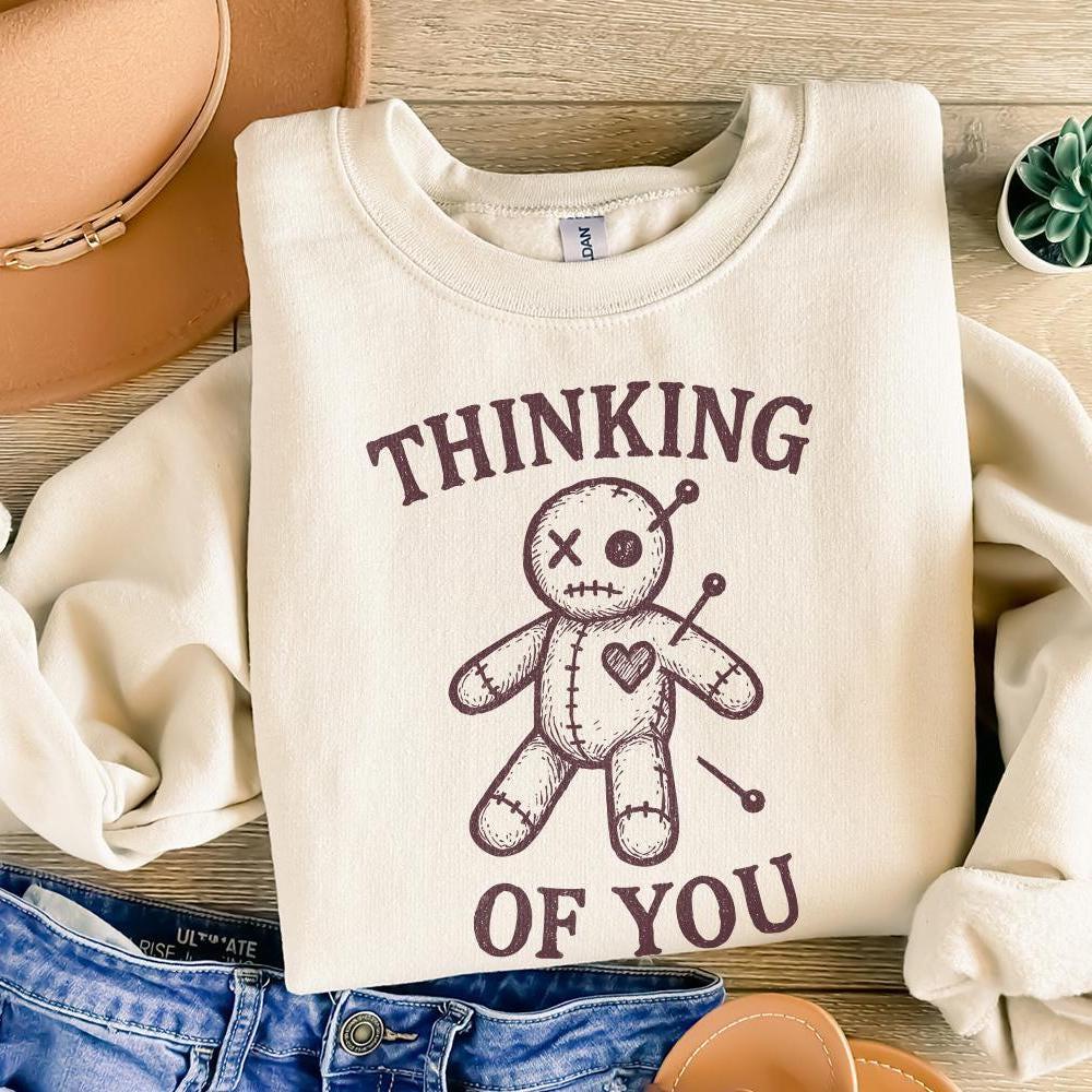 Thinking Of You PNG, Cute Voodoo Doll Design - 300 DPI Design for T-Shirt