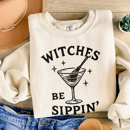 Witches Be Sippin’ PNG, Halloween Witch Drink Shirt - 300 DPI Design for