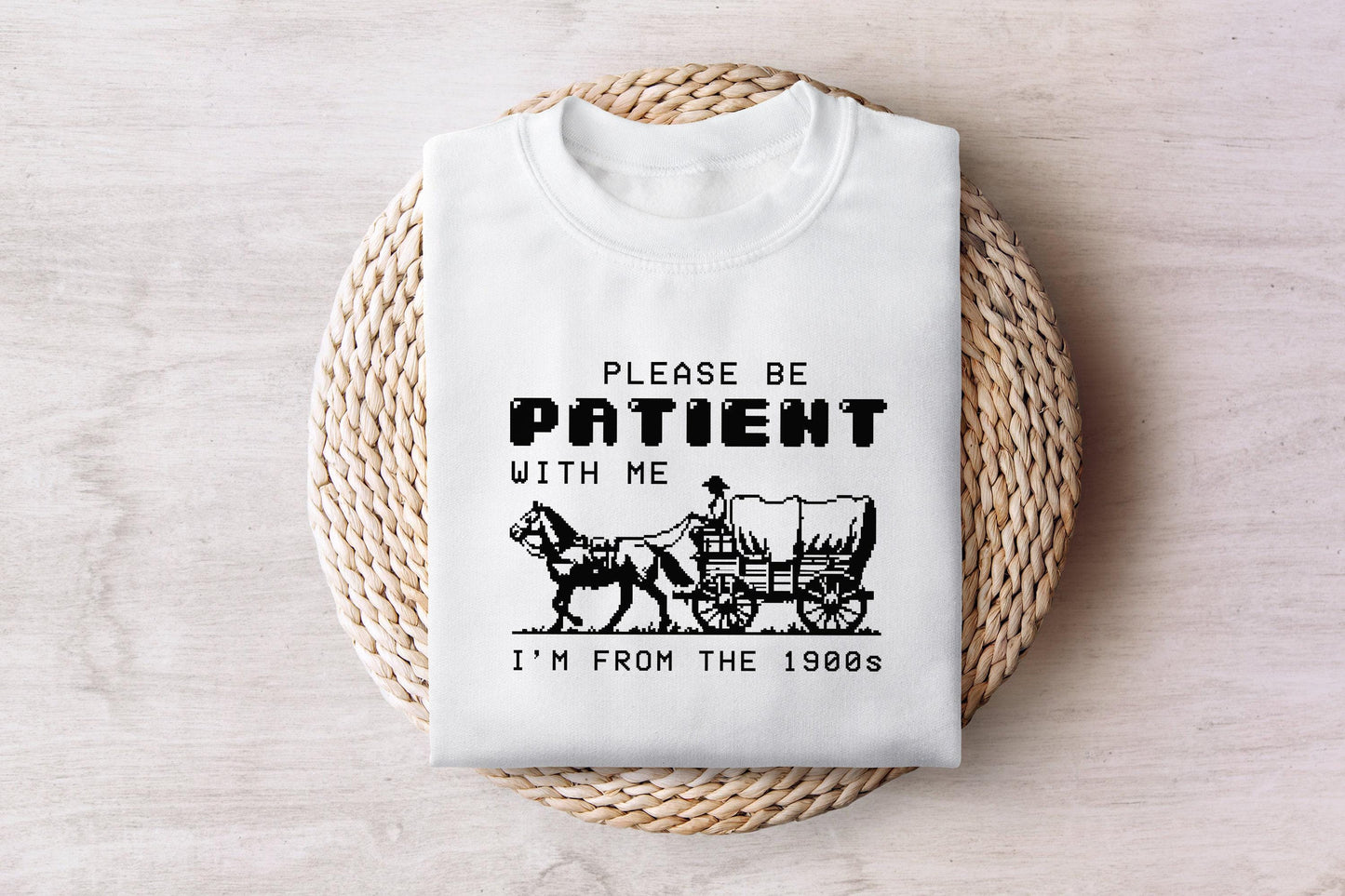 Please Be Patient with Me PNG, Im from the 1900s Retro Funny Quote Design