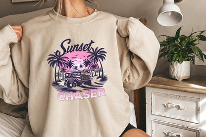 Sunset Chaser PNG, Summer Vibes - 300 DPI Design for T-Shirt