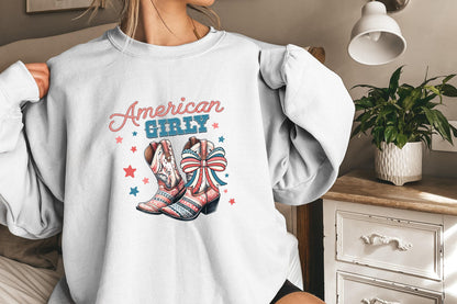 American Girly PNG, 4th of July Coquette - 300 DPI Design for T-Shirt
