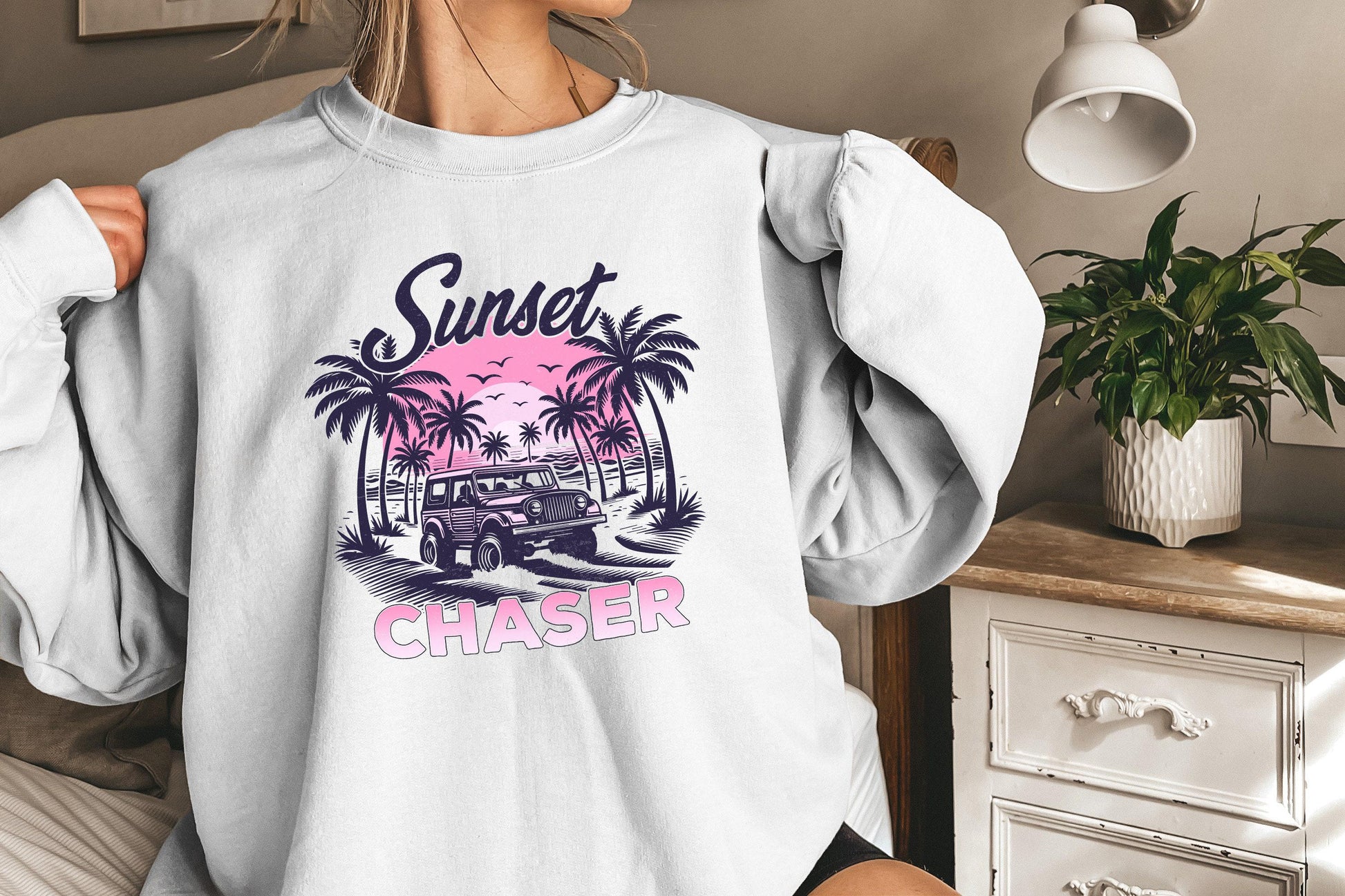 Sunset Chaser PNG, Summer Vibes - 300 DPI Design for T-Shirt