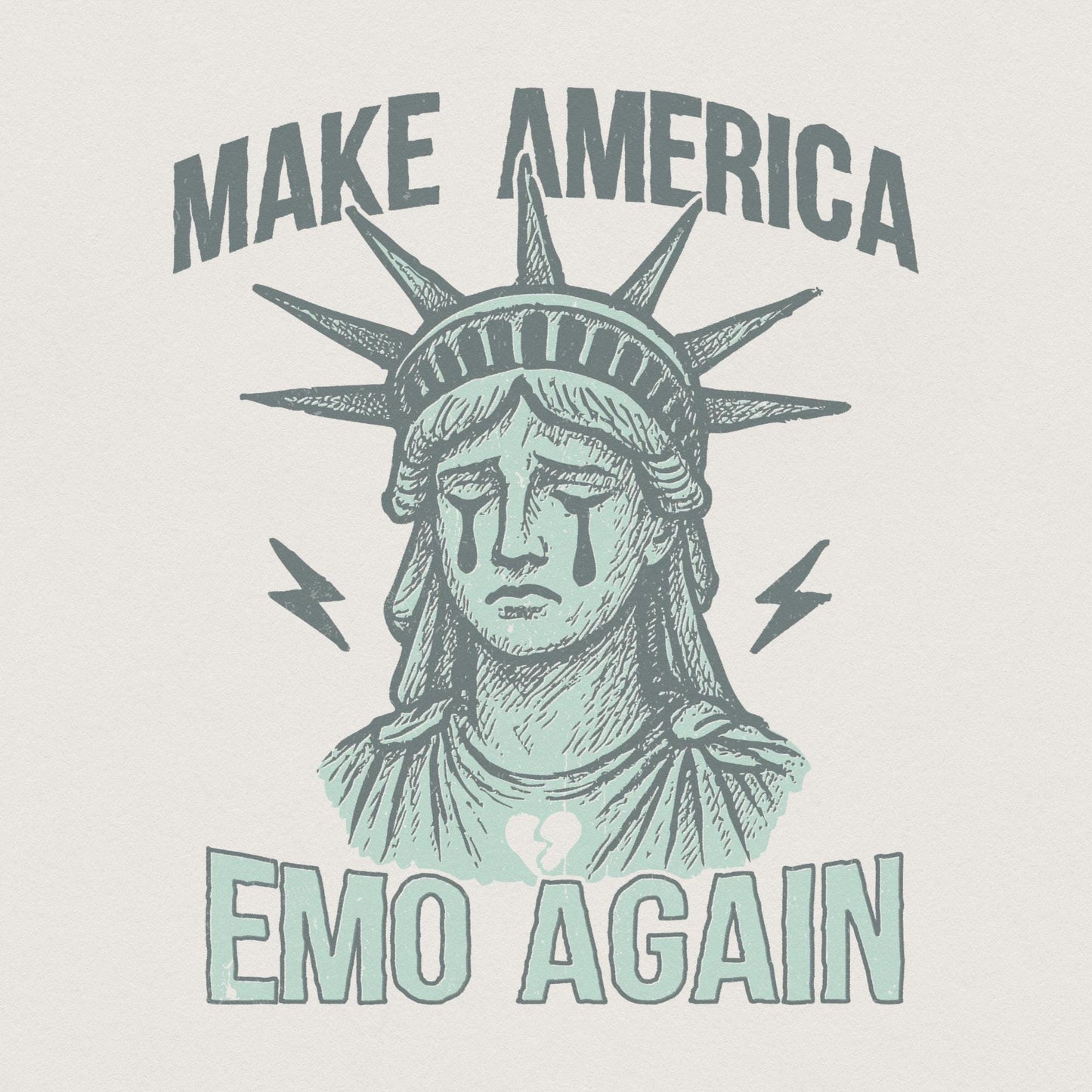 Make America Emo Again PNG, Sad Statue of Liberty Design - 300 DPI Design