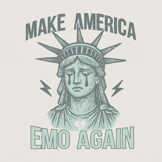 Make America Emo Again PNG, Sad Statue of Liberty Design - 300 DPI Design