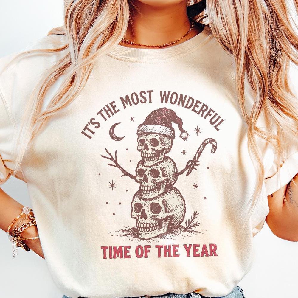 It’s The Most Wonderful Time Of The Year PNG, Skull Christmas Shirt - 300