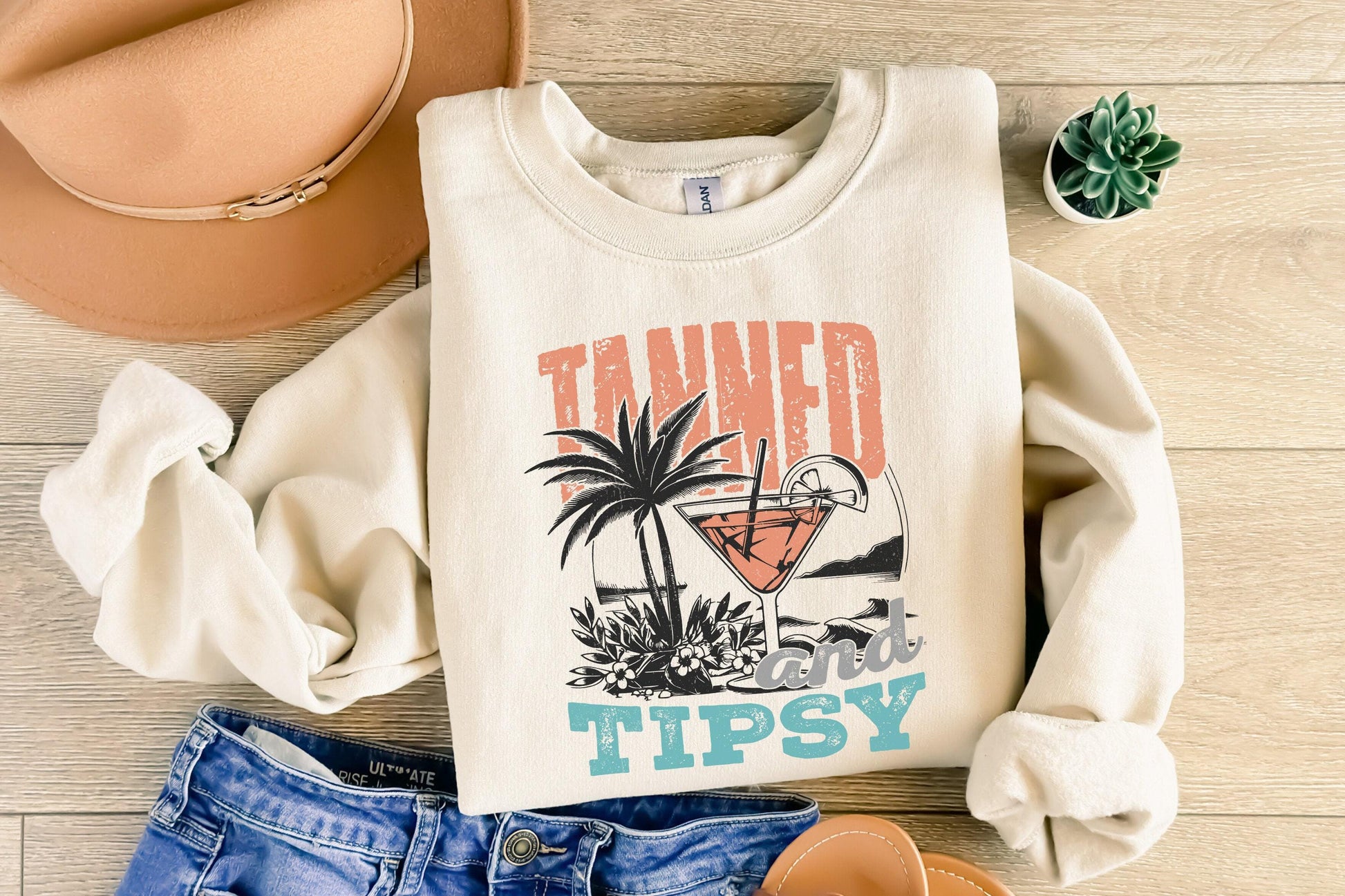 Tanned and Tipsy PNG, Summer PNG - 300 DPI Design for T-Shirt