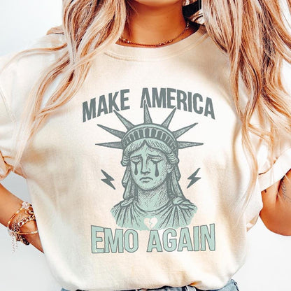 Make America Emo Again PNG, Sad Statue of Liberty Design - 300 DPI Design