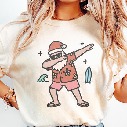 Dabbing Santa PNG, Funny Christmas Shirt - 300 DPI Design for T-Shirt