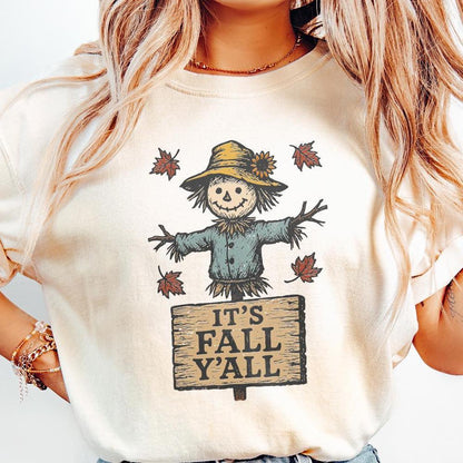 It’s Fall Y’all PNG, Scarecrow Autumn Shirt - 300 DPI Design for T-Shirt