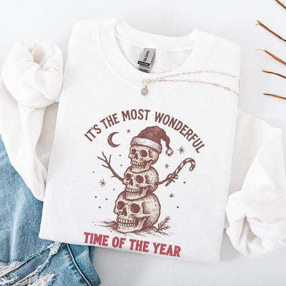 It’s The Most Wonderful Time Of The Year PNG, Skull Christmas Shirt - 300