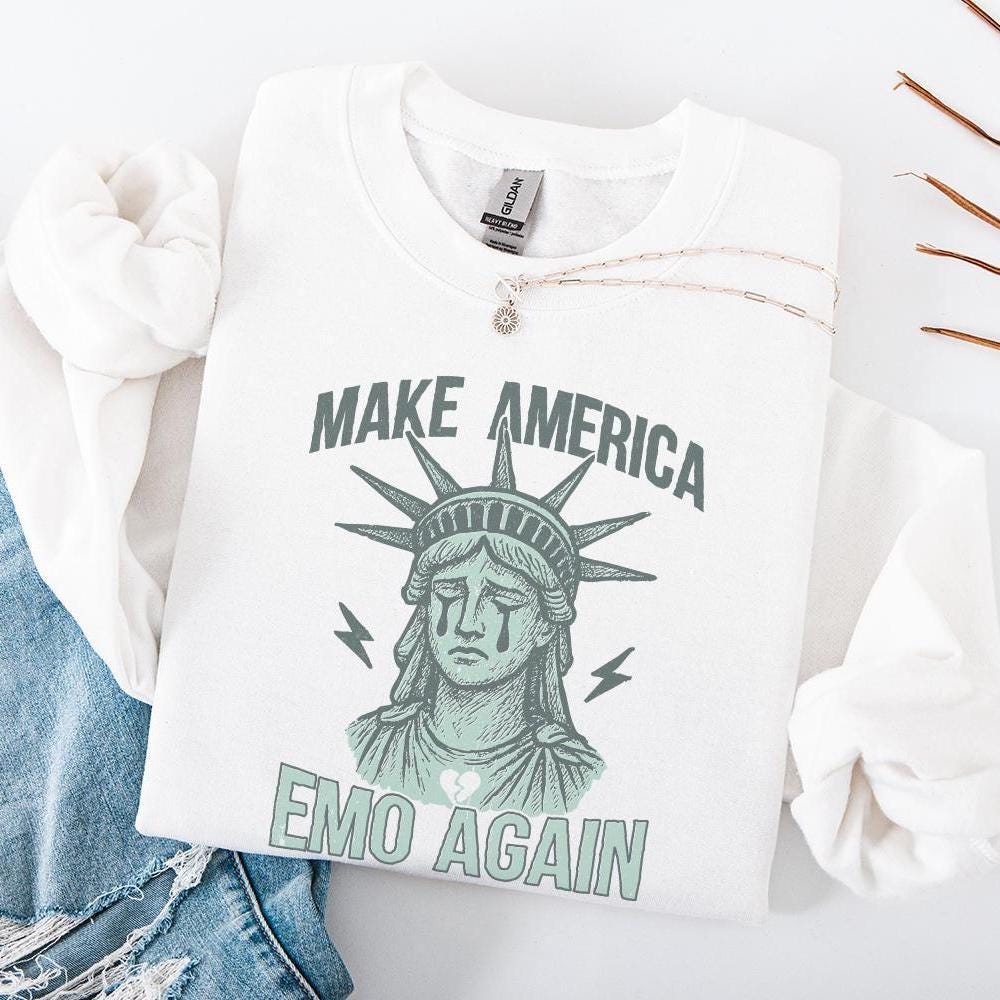 Make America Emo Again PNG, Sad Statue of Liberty Design - 300 DPI Design