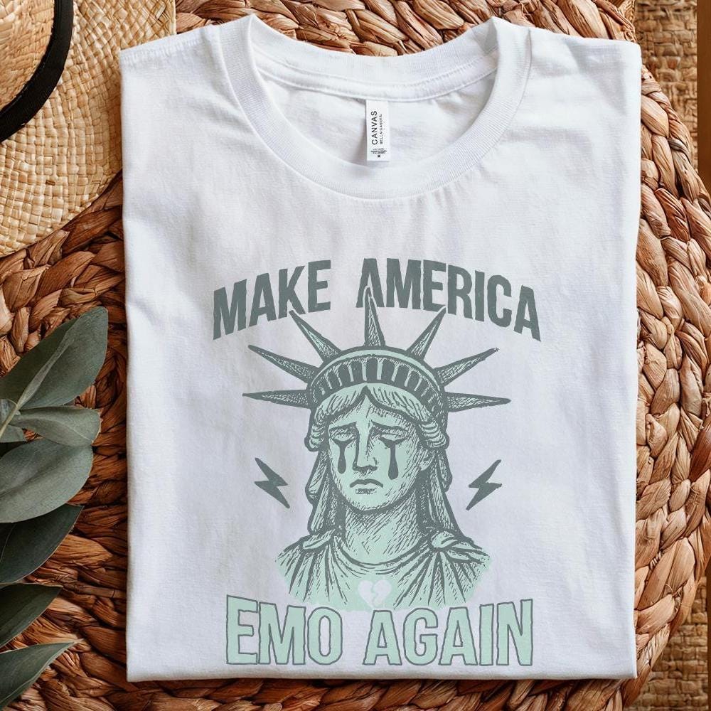 Make America Emo Again PNG, Sad Statue of Liberty Design - 300 DPI Design