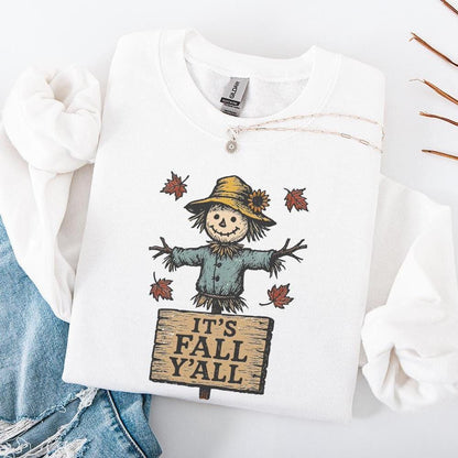 It’s Fall Y’all PNG, Scarecrow Autumn Shirt - 300 DPI Design for T-Shirt