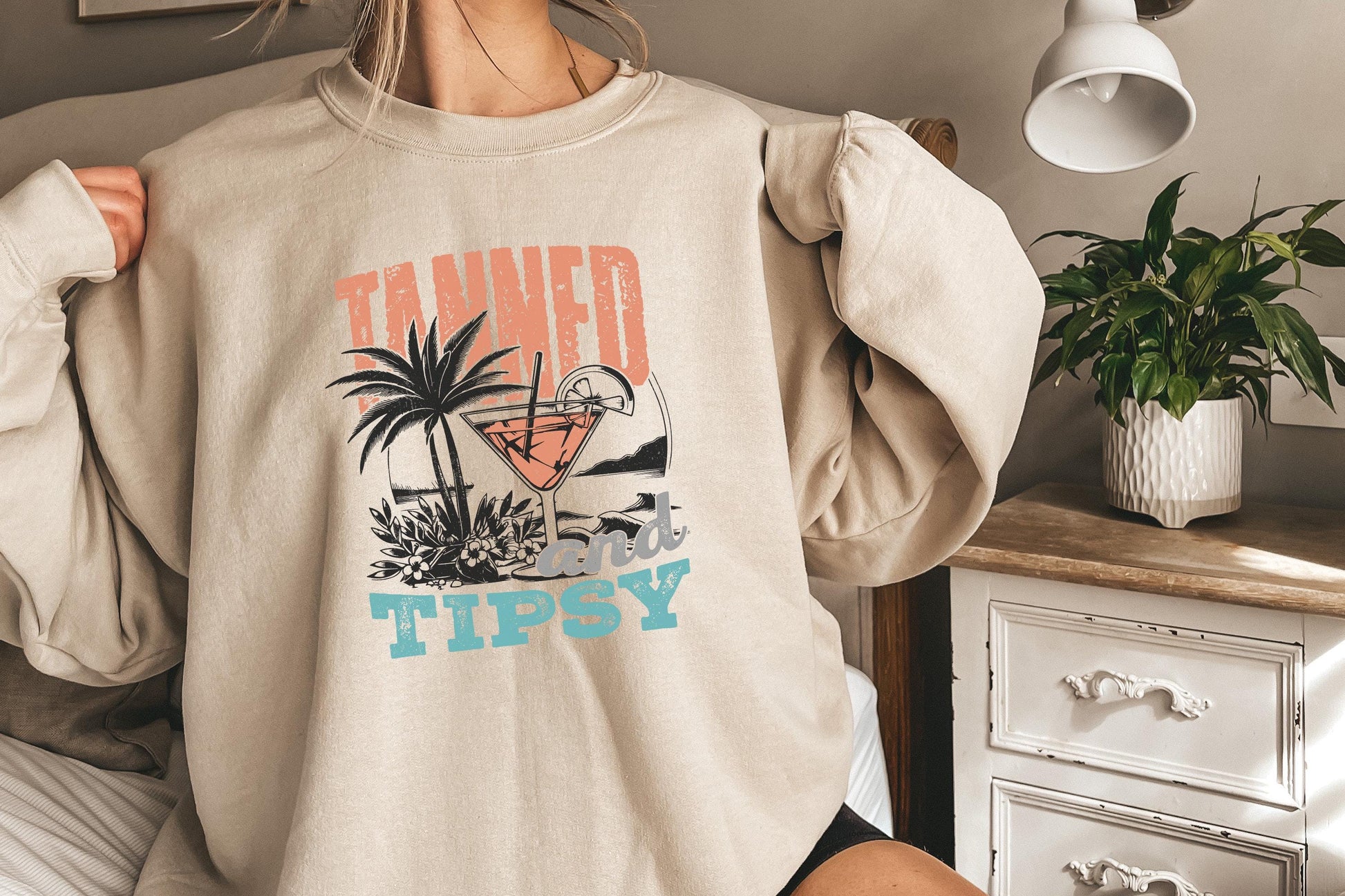 Tanned and Tipsy PNG, Summer PNG - 300 DPI Design for T-Shirt