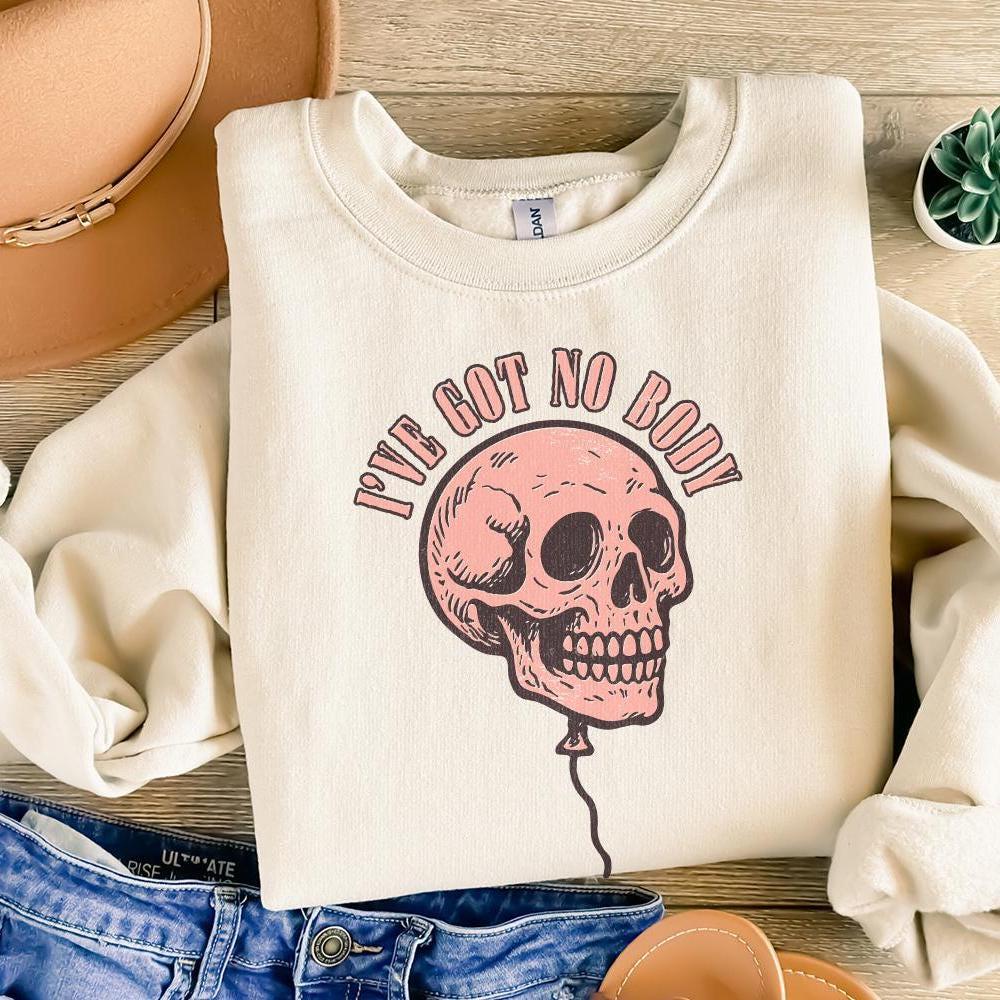 I've Got No Body PNG, Skull Balloon Design - 300 DPI Design for T-Shirt