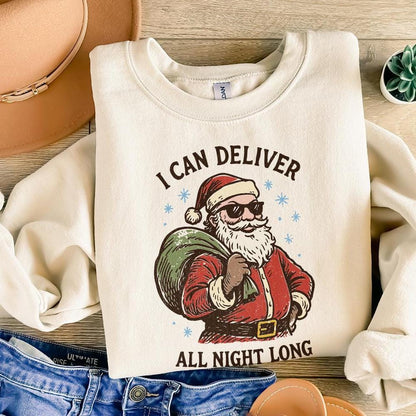 I Can Deliver All Night Long PNG, Funny Santa Claus Digital Download -