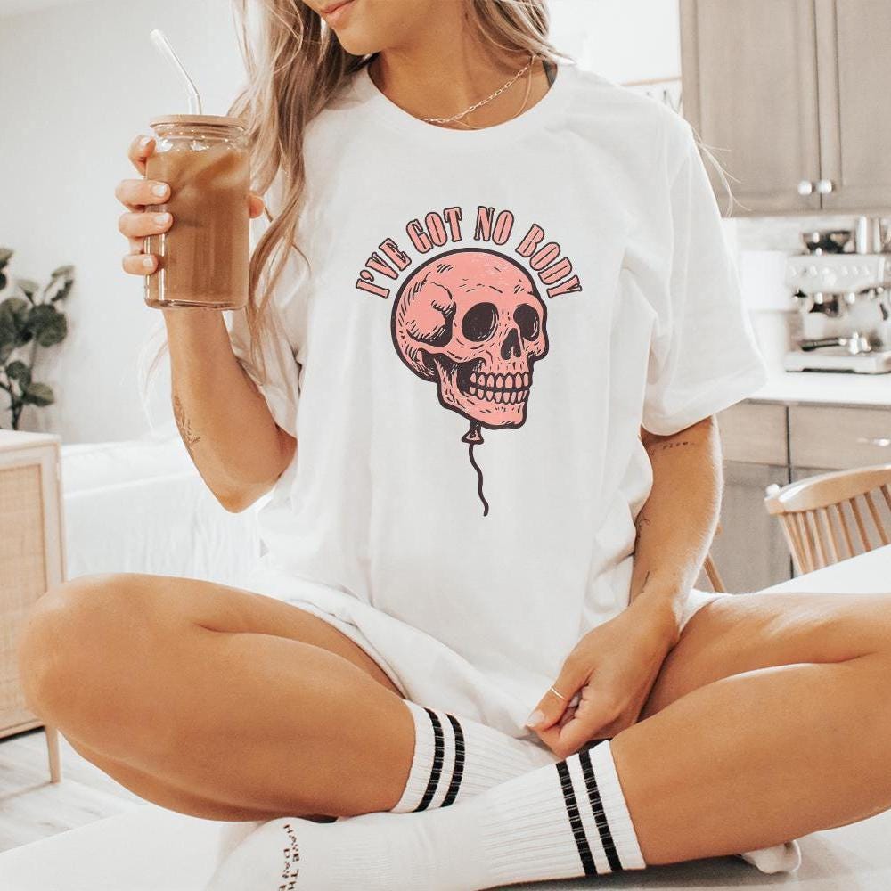 I've Got No Body PNG, Skull Balloon Design - 300 DPI Design for T-Shirt