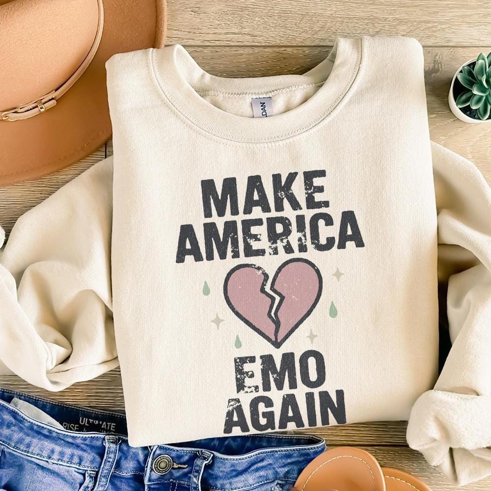 Make America Emo Again PNG, Broken Heart Digital Download - 300 DPI