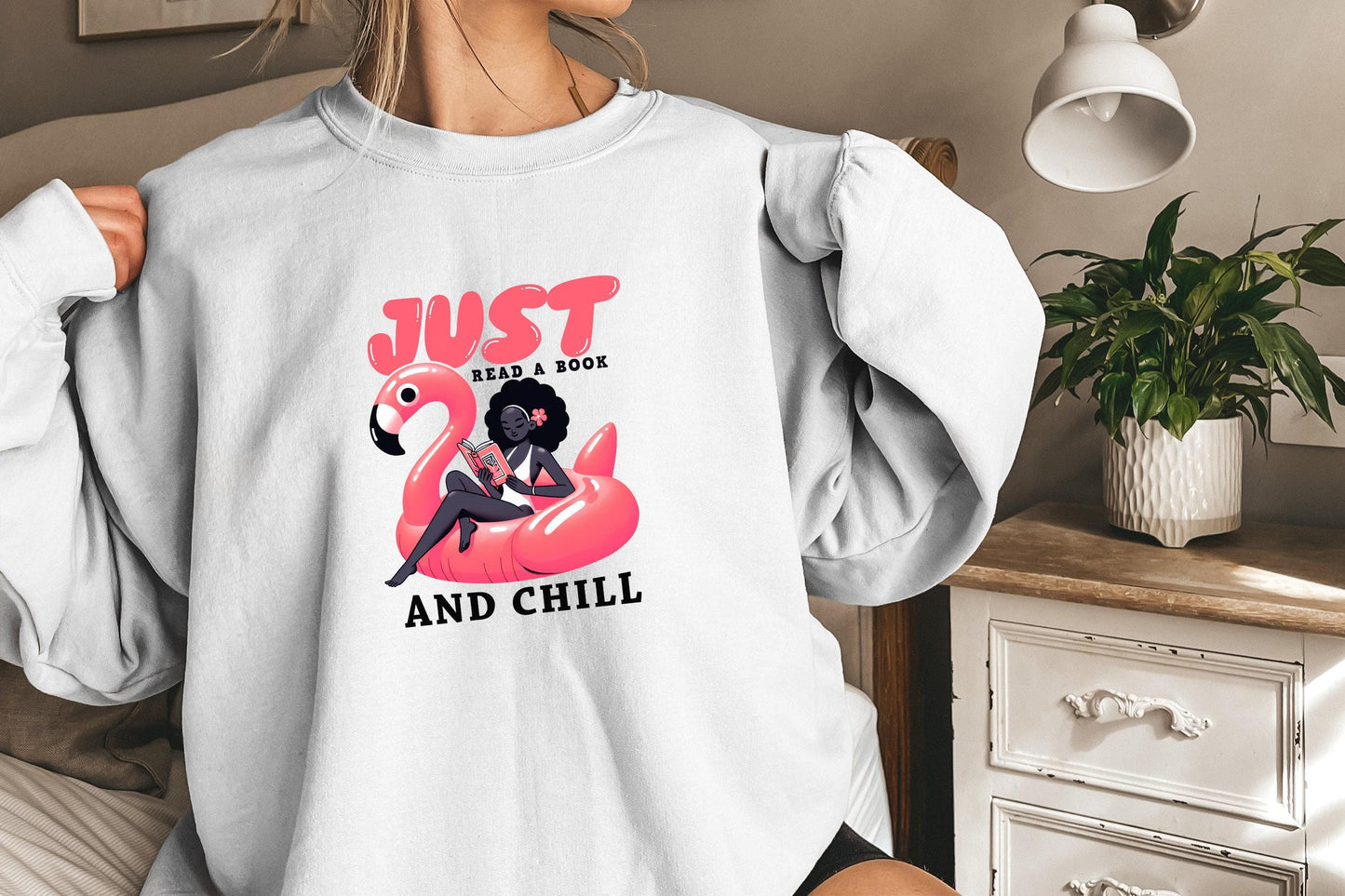 Just Read A Book And Chill PNG, Trendy Bookish Retro Art - 300 DPI Design