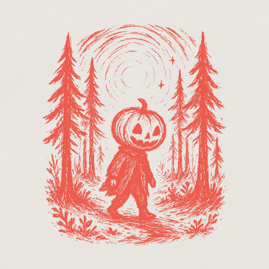 Pumpkin Head PNG, Halloween Digital Art - 300 DPI Design for T-Shirt