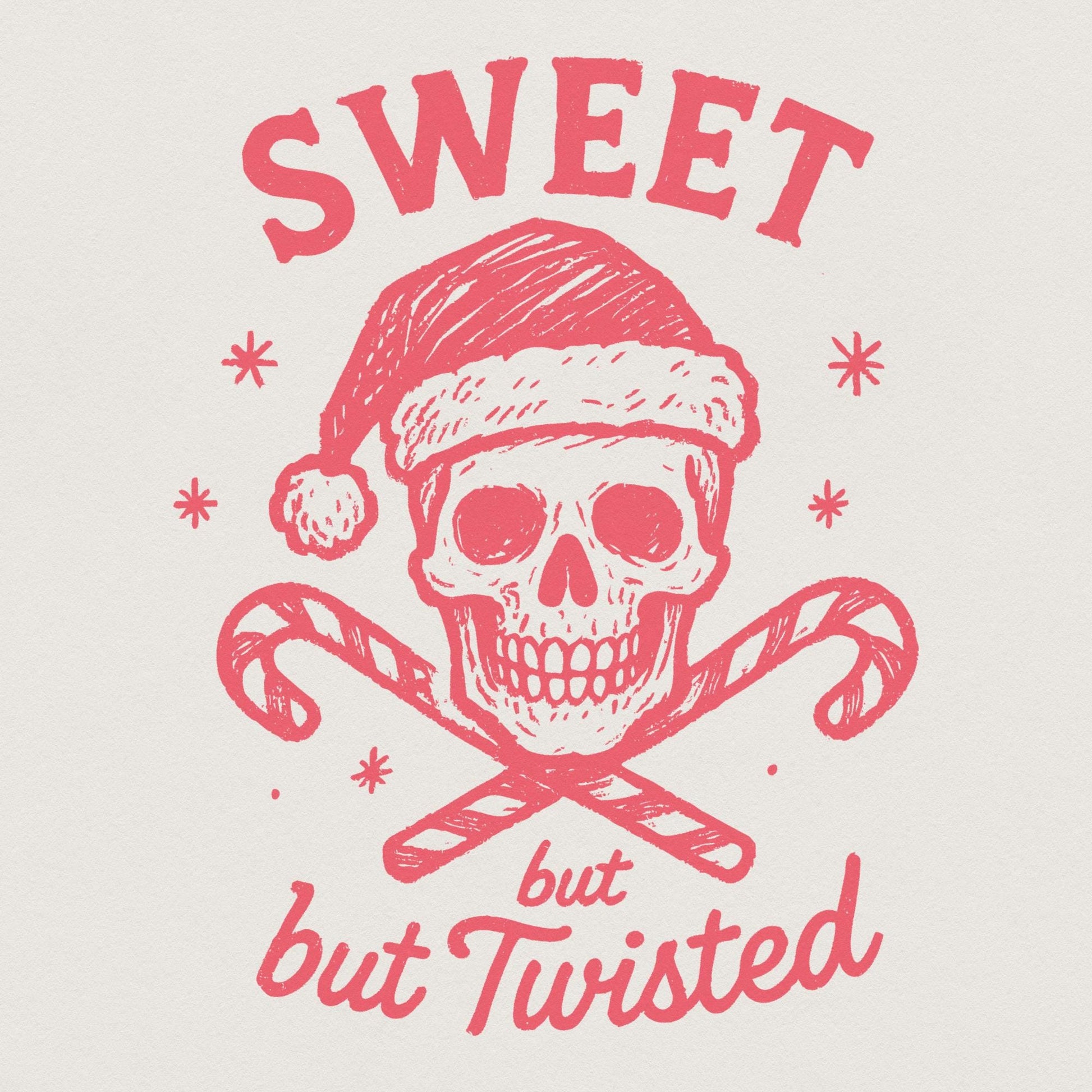 Sweet But Twisted PNG, Christmas Skull Digital Download - 300 DPI Design