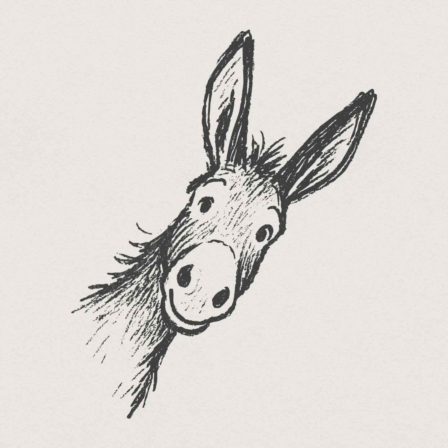 Funny Donkey PNG Illustration, Animal Drawing Clipart - 300 DPI Design