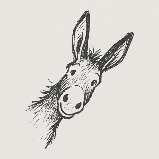 Funny Donkey PNG Illustration, Animal Drawing Clipart - 300 DPI Design