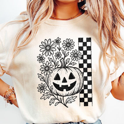 Jack O Lantern Flowers PNG, Halloween Pumpkin Digital Download - 300 DPI