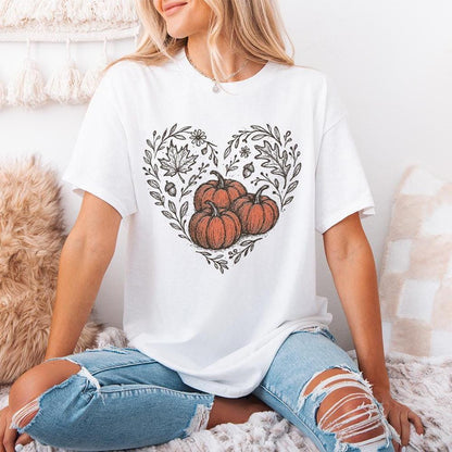 Pumpkin Heart PNG, Fall Pumpkin Digital Download - 300 DPI Design for