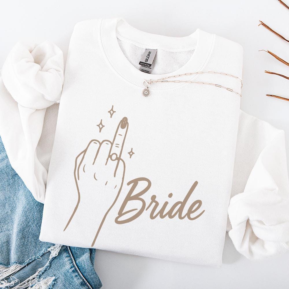 Bride Middle Finger PNG, Funny Bridal Shower Shirt - 300 DPI Design for