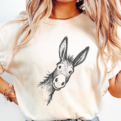 Funny Donkey PNG Illustration, Animal Drawing Clipart - 300 DPI Design