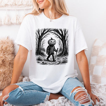 Pumpkin Head PNG, Spooky Halloween Digital Download - 300 DPI Design for