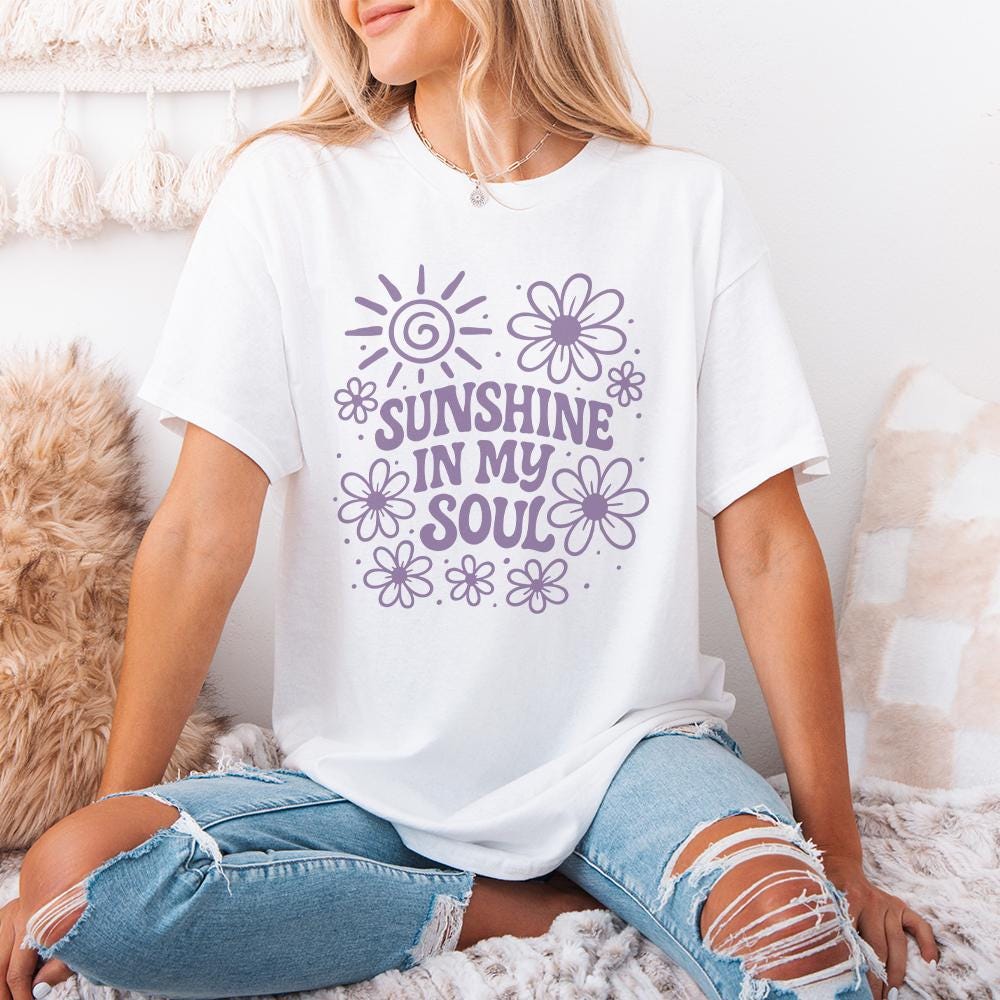 Sunshine In My Soul PNG, Retro Flower PNG - 300 DPI Design for T-Shirt