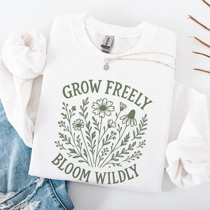 Grow Freely Bloom Wildly PNG, Wildflower Art Print - 300 DPI Design for